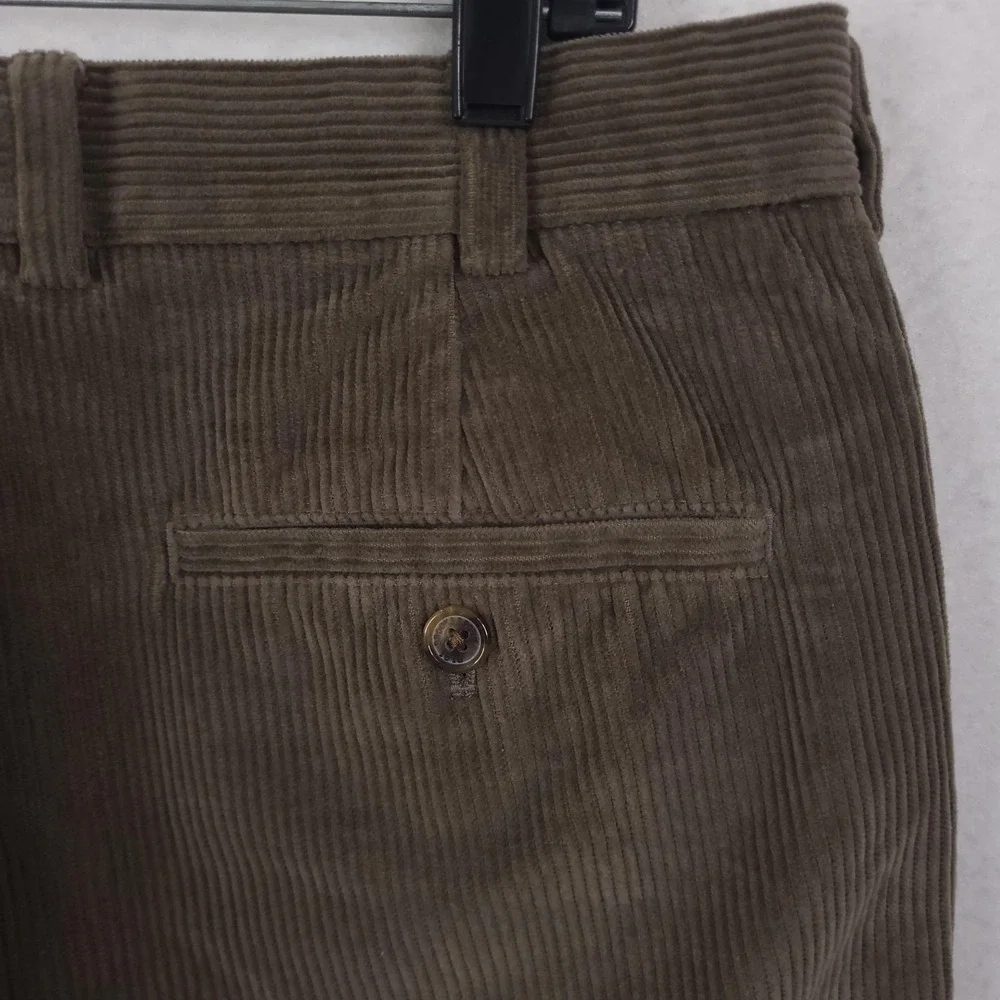 Brooks Brothers Hudson Pants Mens 34x30 Brown Corduroy Chino Straight Leg Casual